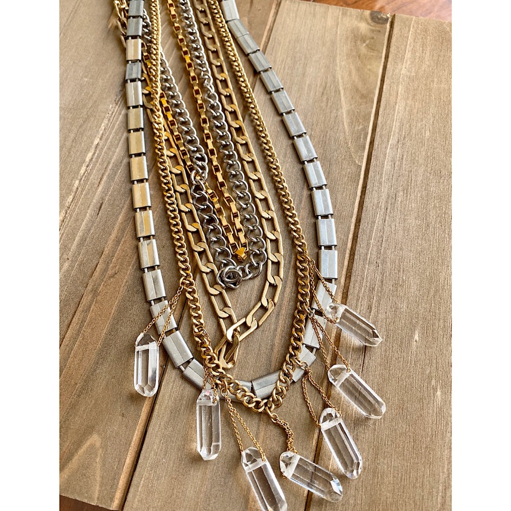 Banana Republic Gold & Silver Multichain Necklace